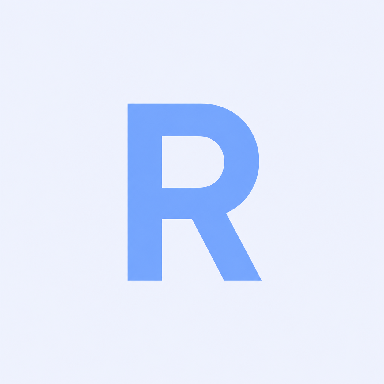 Blue RedditGuide R mark on a light background
